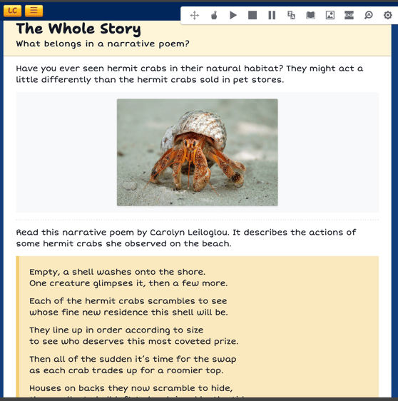 K-5 Buzz 5th grade Narrative Poetry lesson