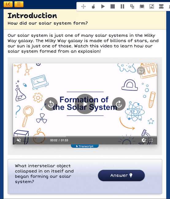 K-5 Buzz 5th grade Solar System lesson